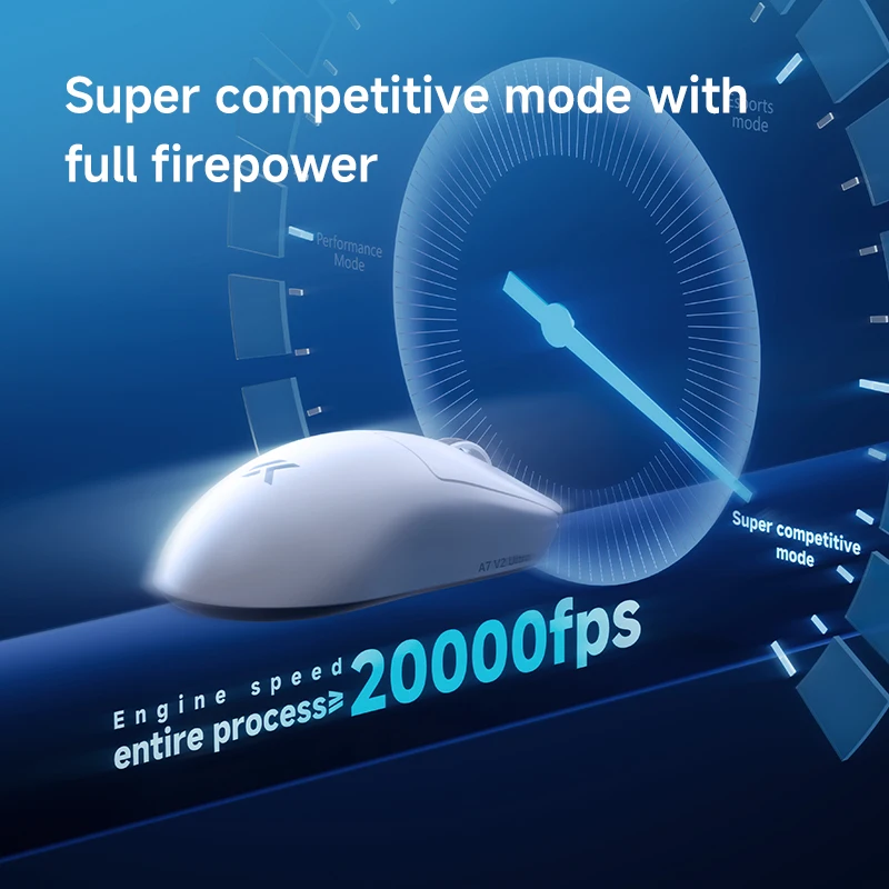 MCHOSE A7 V2 Ultra Gaming Mouse PAW3950 TI Sensor Dual 8000Hz 20000fps 42000DPI 750IPS Imported Super Glide Glass Coating CSGO