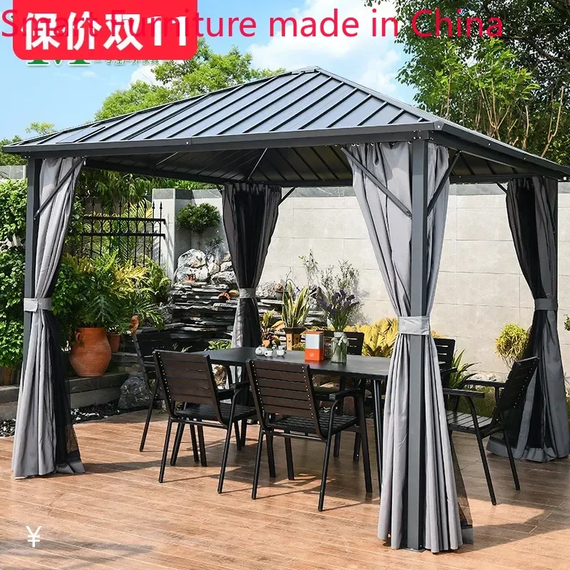 outdoor galvanized pavilion tent villa courtyard new Chinese style yard outdoor leisure sunshade pavilion canopy