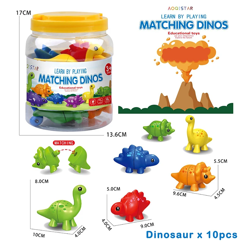 Kinderen Regenboog Bijpassende Dinosaurus Montessori Speelgoed Letter Digitale Kleur Vorm Educatieve Sensorische Sorteerspellen Vroeg Leren Speelgoed