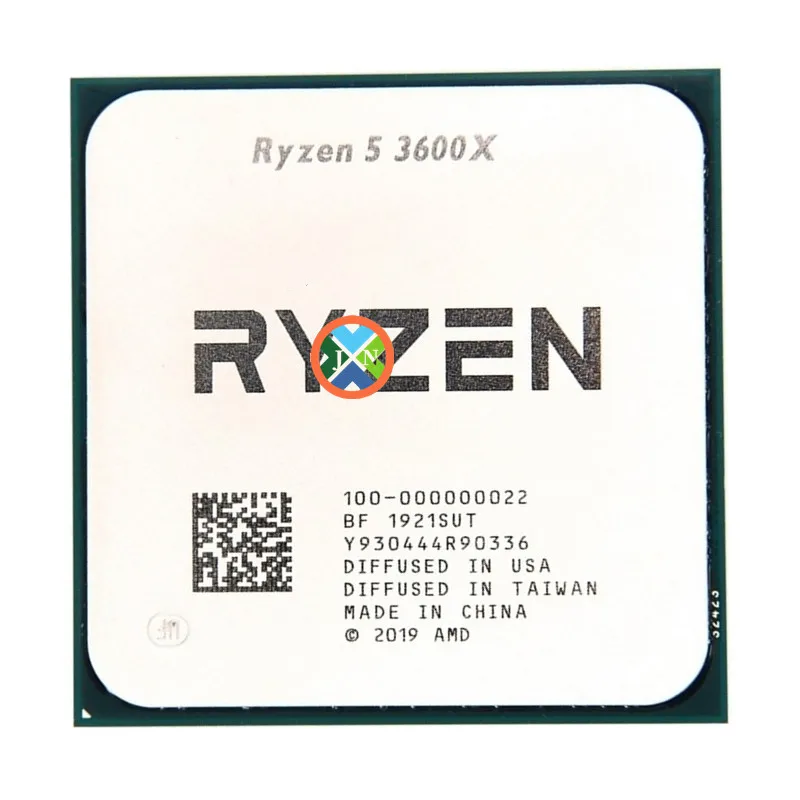 Ryzen 5 3600x cpuプロセッサ、r5 3600x、3.8 ghz、6コア、12スレッド、7nm、95w、l3 = 32m、ソケットam4、100-000000022