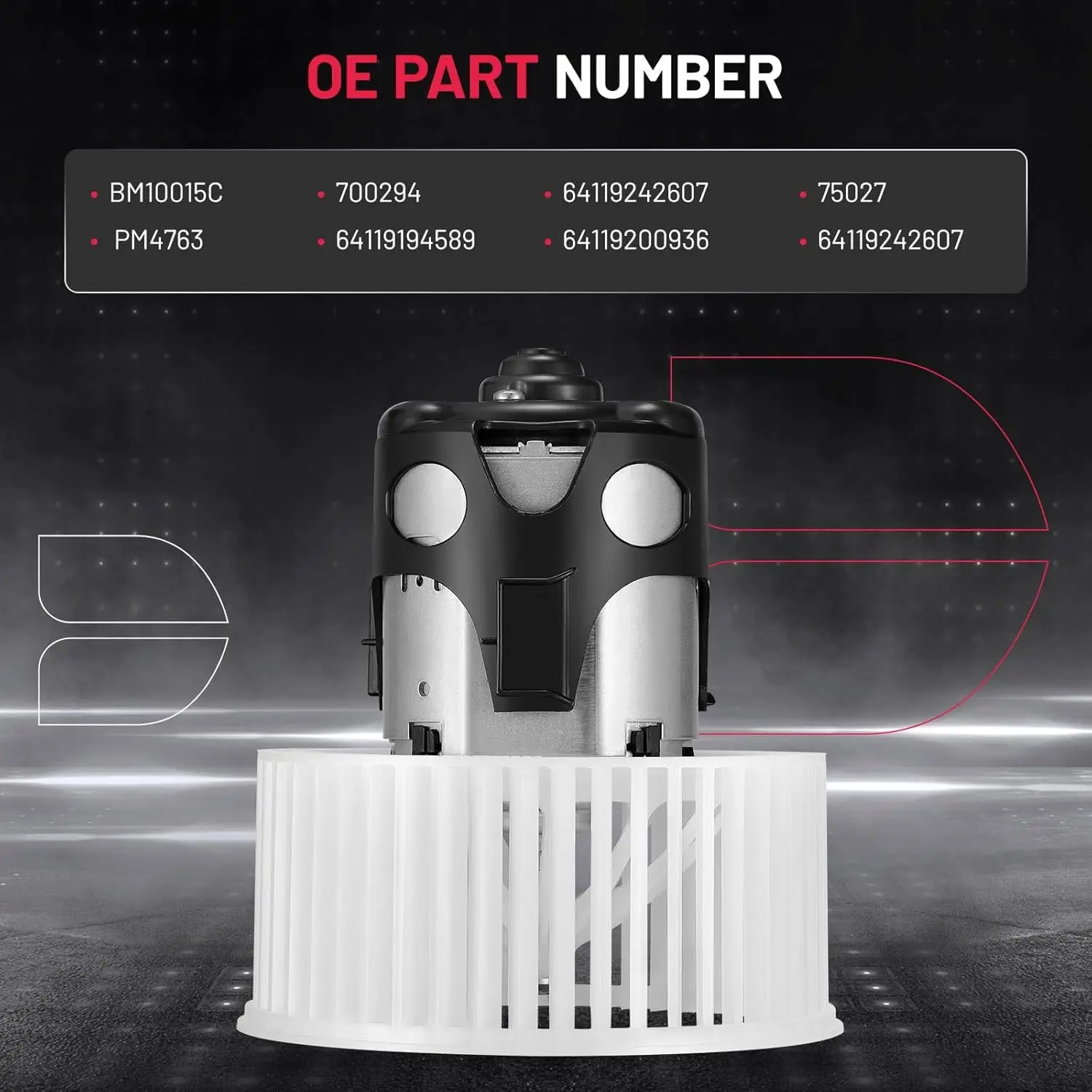 محرك منفاخ سخان التيار المتردد 700294 لسيارات BMW 528i/535d/535i GT/550i/640i/650i/740i/750i/760Li/550i GT (يستبدل 64119242607) #5