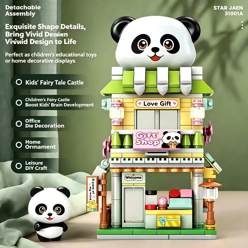 Kids Education Store - Kit di mattoncini per costruzioni Panda