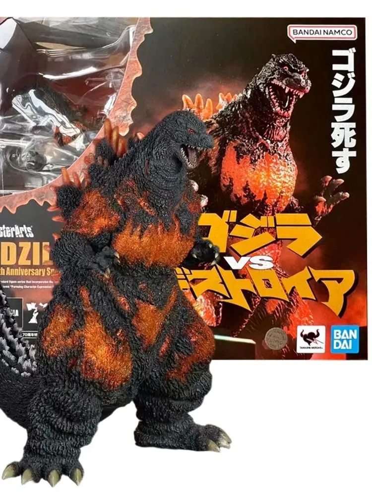 BANDAI – figurine Godzilla brûlante de dessin animé, 16CM, modèle debout à dos rouge, jouet de Collection de poupées, figurine Aciton, ornement de bureau en PVC