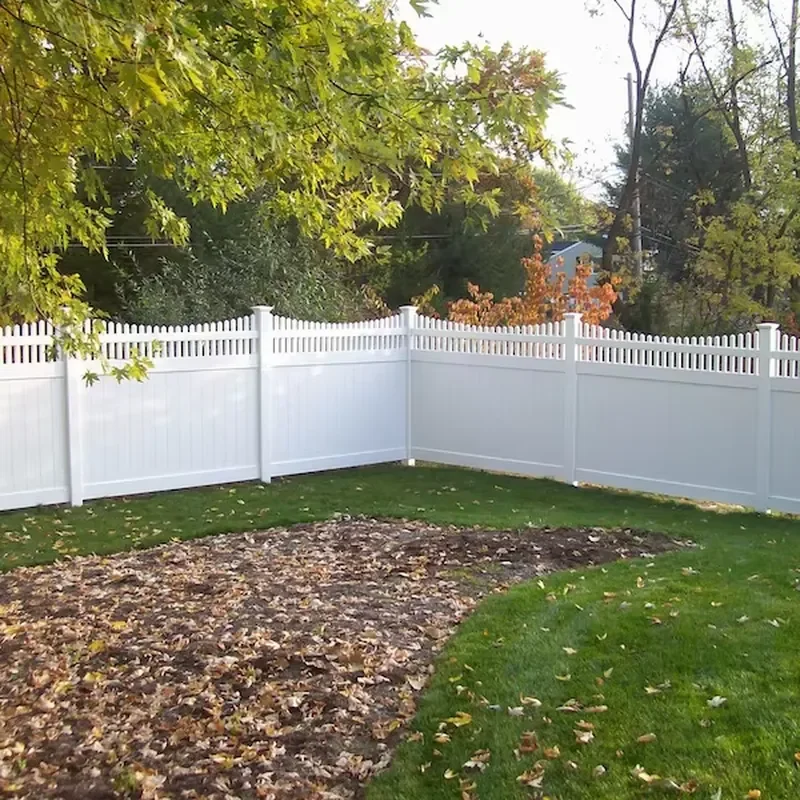 Fentech Free Maintenance Garden Picket-Top White Plastic PVC Vinyl Privacy Fence Panel