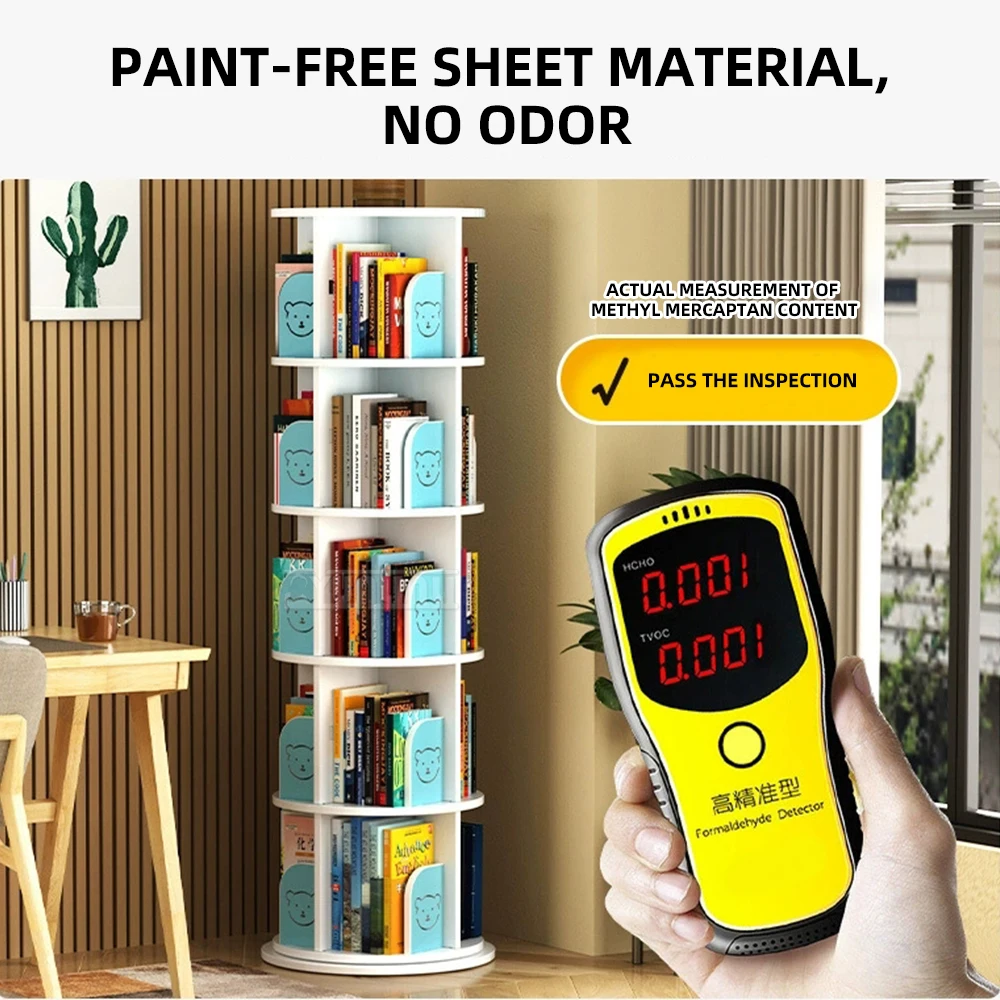 رف كتب دوار 2026 رف قائم على الأرض يدور 360 درجة رف تخزين منزلي رف كتب