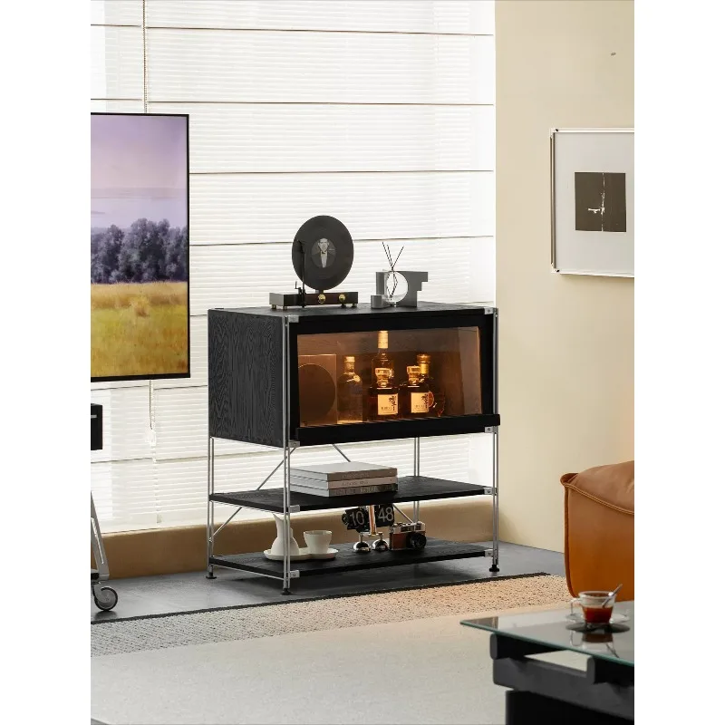 Solid wood display lockers, modern simple storage side cabinets, Bauhaus shelves