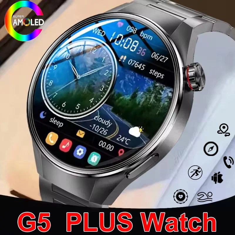 

2025 Новые деловые умные часы G5 Pro 1,75 дюйма HD AMOLED BT вызов GPS трек компас спортивные фитнес-трекер монитор сердца умные часы