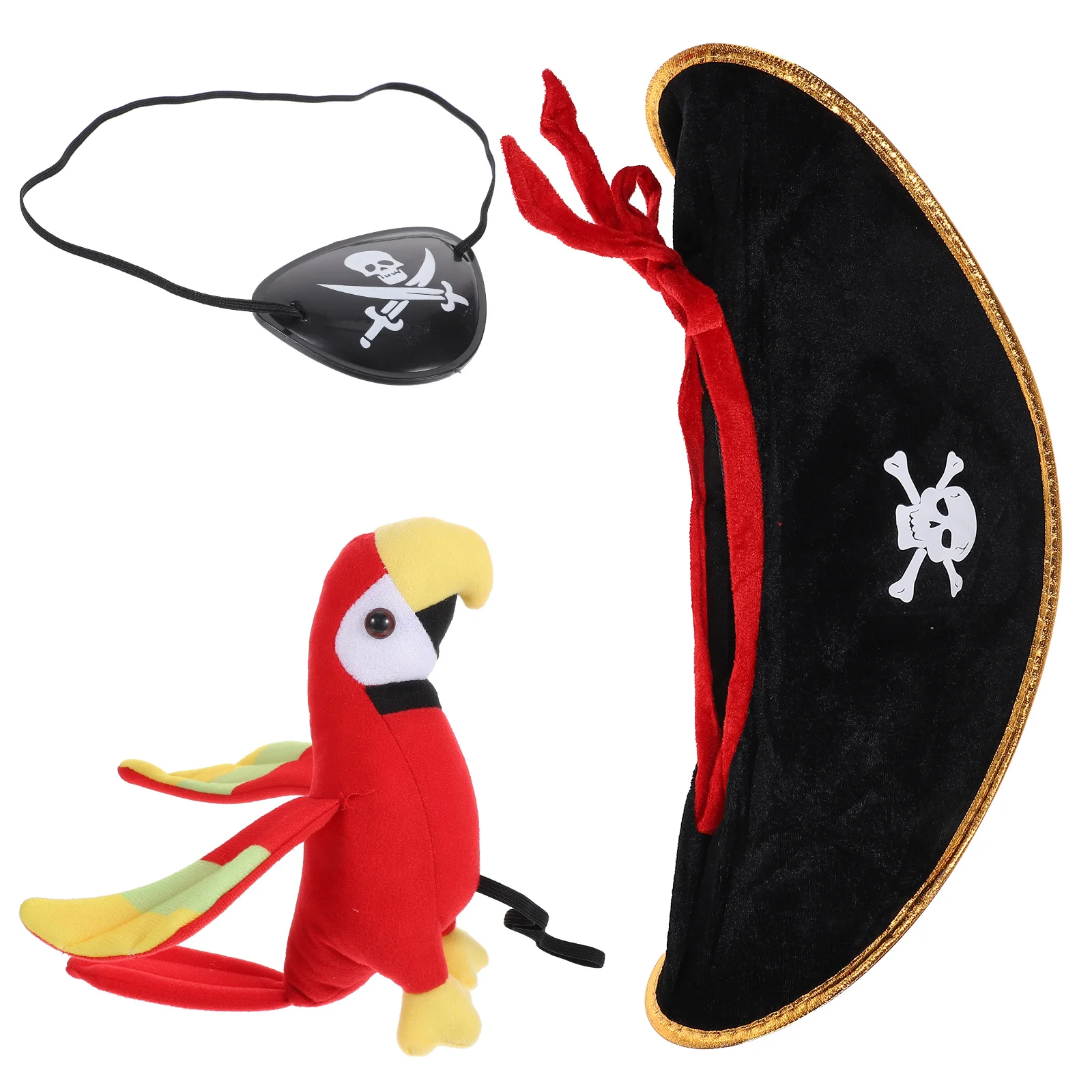 

Stuffed Parrot Animal Toy Eye Masks Hat Pirate Bird For Shoulder Plush Cosplay Accessory Child