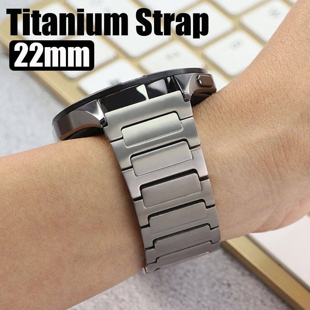 Titanium 22mm Watchband For Huawei Watch GT5 Pro 4 3 2 2E Men Bussiness Bracelet Luxury Metal Strap For Xiaomi Watch S4 S3 S2 S1