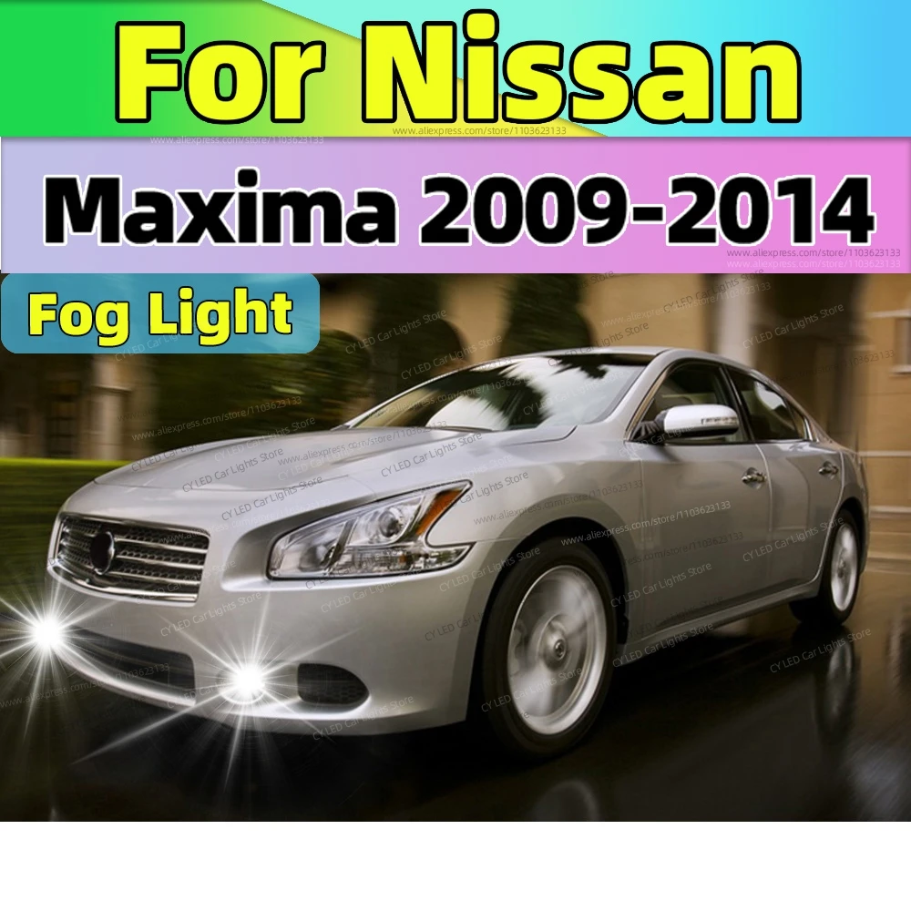 6000K LED Fog Lamp Car Fog Light Front Bulb 20000LM Ultra Bright Plug and Play For Nissan Maxima 2009 2010 2011 2012 2013 2014