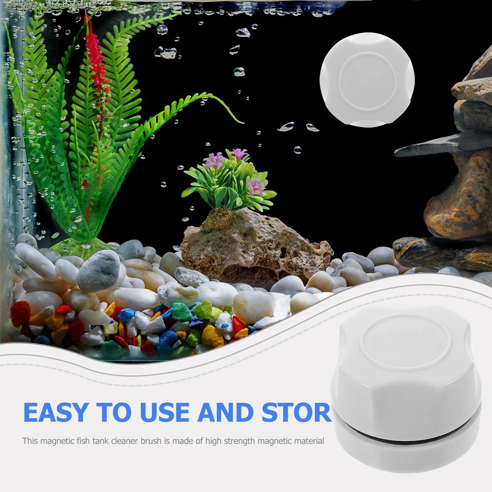 

Fish Tank Cleaner Magnet Magnetic Brush Cleaning Tool Window White Abs Aquarium