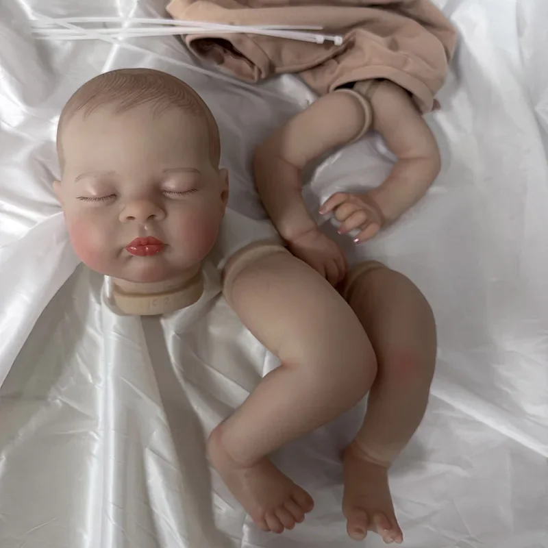 18 Inch Already Painted Kits/Unpainted Blank Kits Esenia Lifelike Reborn DIY Doll Parts With Cloth Body Collectible Art Doll