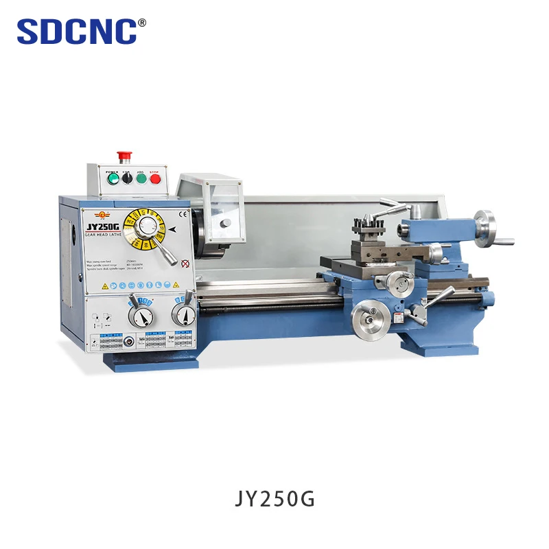 

JY250G Manual Lathe Economical Household Bench Horizontal Metal Gear Head Drive for Engine or Household Use