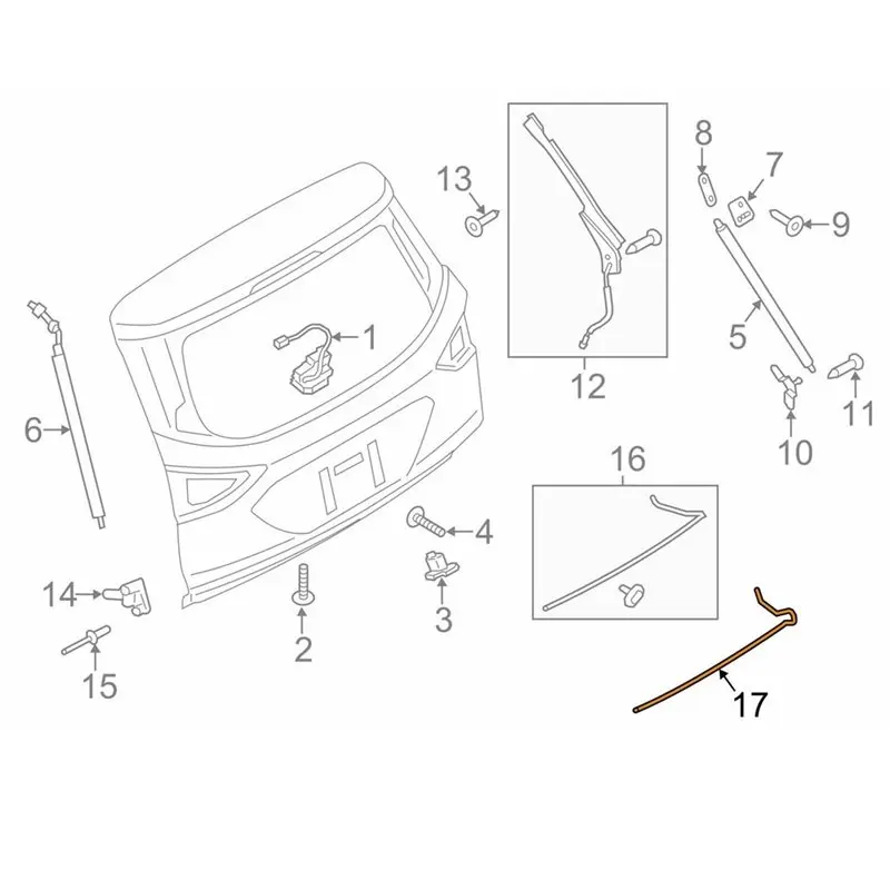 A64P-CJ5Z-14F680-B Tailgate Lock Sensor For Ford Escape MKC 2013-2019 Liftgate Lock Sensor CJ5Z-14F680-H CJ5T14F680CD