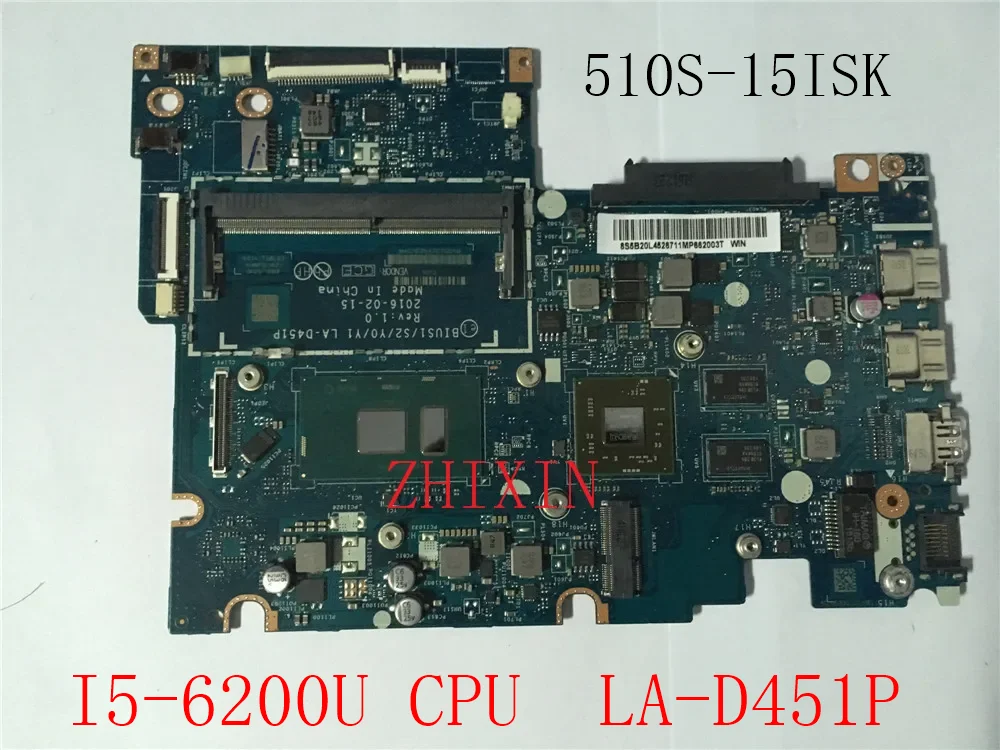 

yourui FOR Lenovo Yoga 510-15ISK Flex 4-1570 Laptop Motherboard 5B20L45913 BIUS1/S2/Y0/Y1 LA-D451P SR2EY I5-6200U mainboard