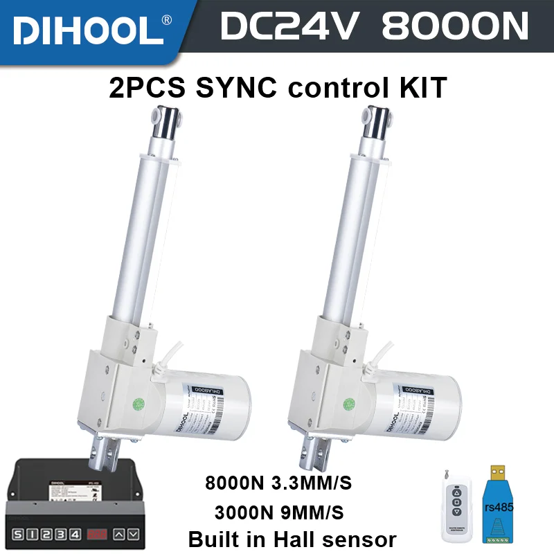 

Electric Linear Actuator With Hall Sensor 2pcs SYNC Control KIT 8000N 3000N 50MM 200MM 150mm 350mm 850mm 1000mm Stroke