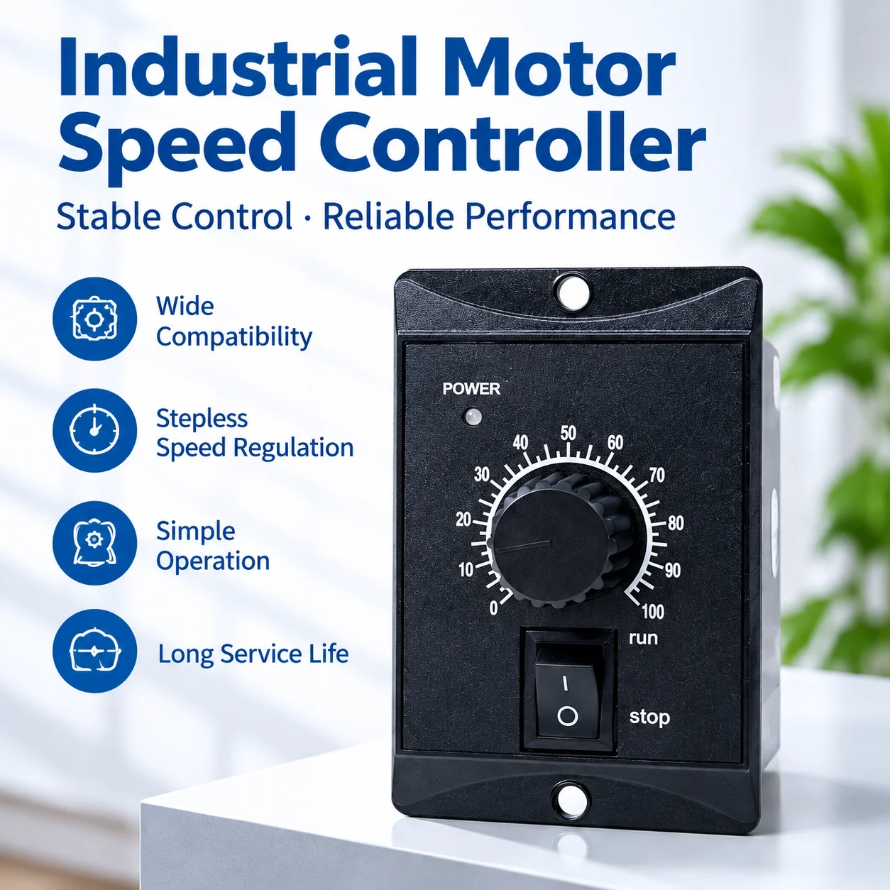 Industrial Single Phase Motor Speed Controller AC220V 50/60Hz Adjustable Governor With Stable Speed Control 6W-400W