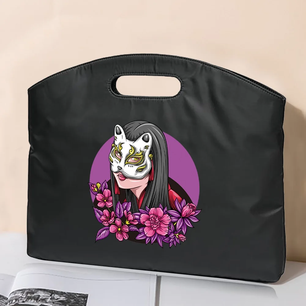 New Fashion Briefcase Laptop Case Sleeve Business Conference Bag Mask Print Office Bag Organizer File Handbag Organizer Clutches