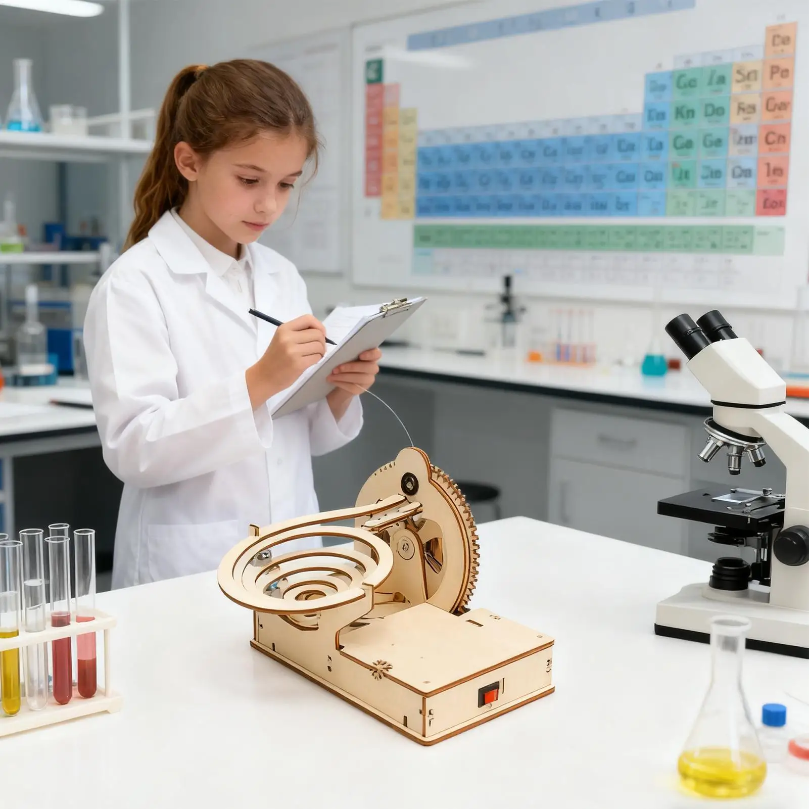 Mechanical Wooden Puzzle Kits Wooden Mechanical Science Toys Track Gears Toys for Boys Girls Home Activity Center School Travel