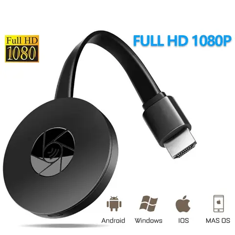 Portable 1080P Wireless WiFi Display TV Stick, Screen Mirroring Receiver for iOS/Android/PC/Projector