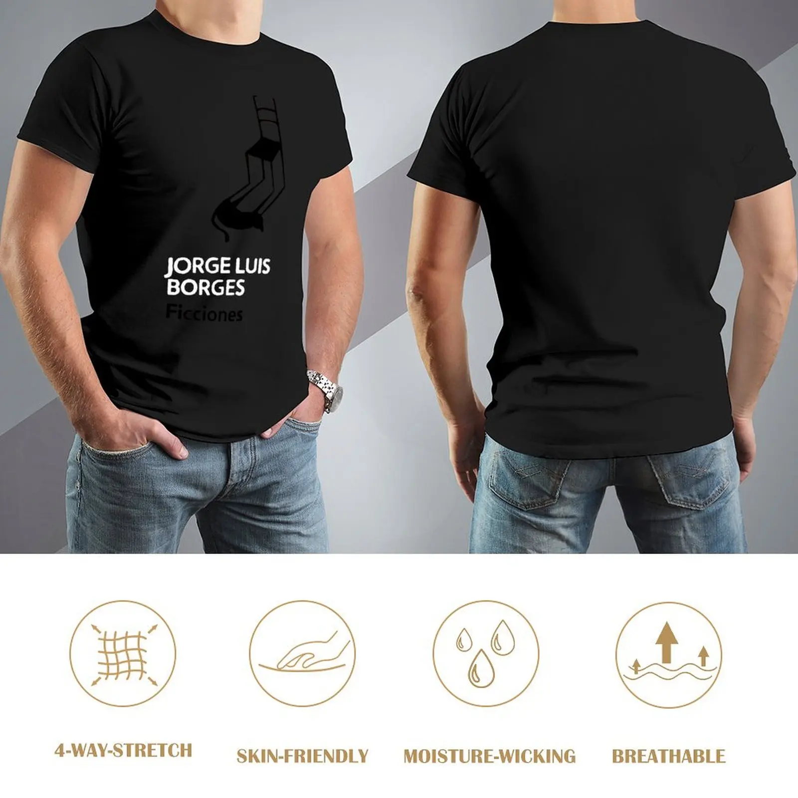 Ficciones por Jorge Luis Borges camiseta gráfica camisetas hombre camiseta camisas holgadas vintage camiseta hombres