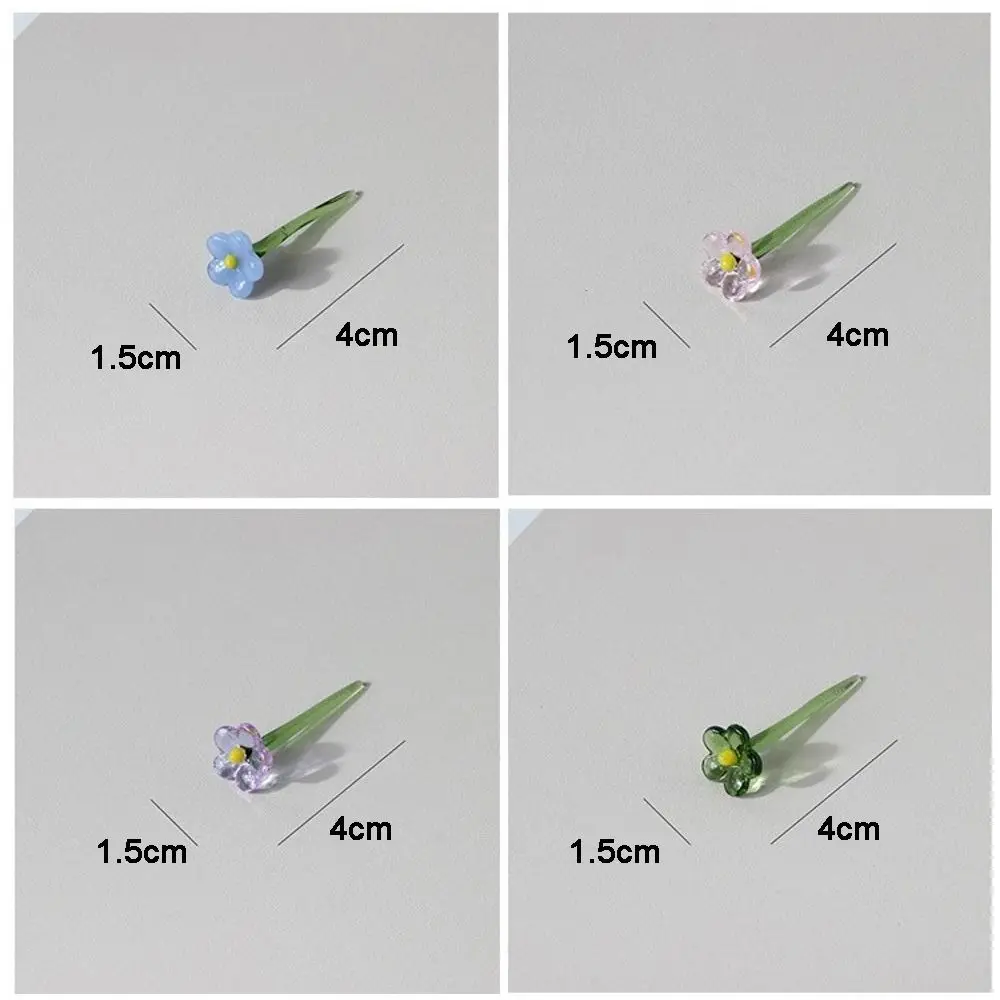 Mini Glass Flower Decor Colored Glaze Simulation Floral Handcrafted Floral Sculpture Glass Flower Bouquet Home Room Decoration
