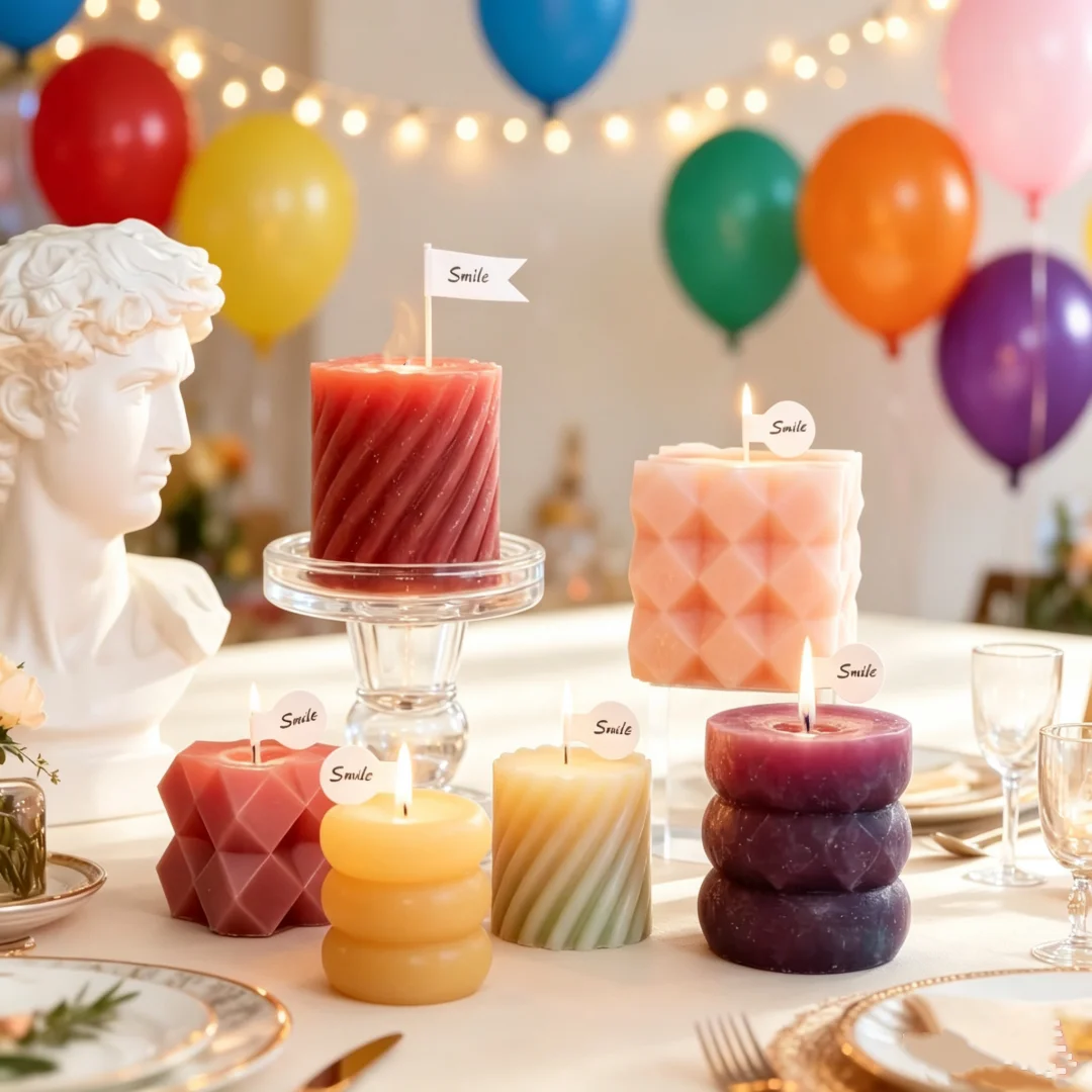 3D Geometric Pillar Silicone Candle Mold Swisted Swirl Rhombus Stacked Round Texture Mould Cube Resin Home Decor DIY Candle Tool