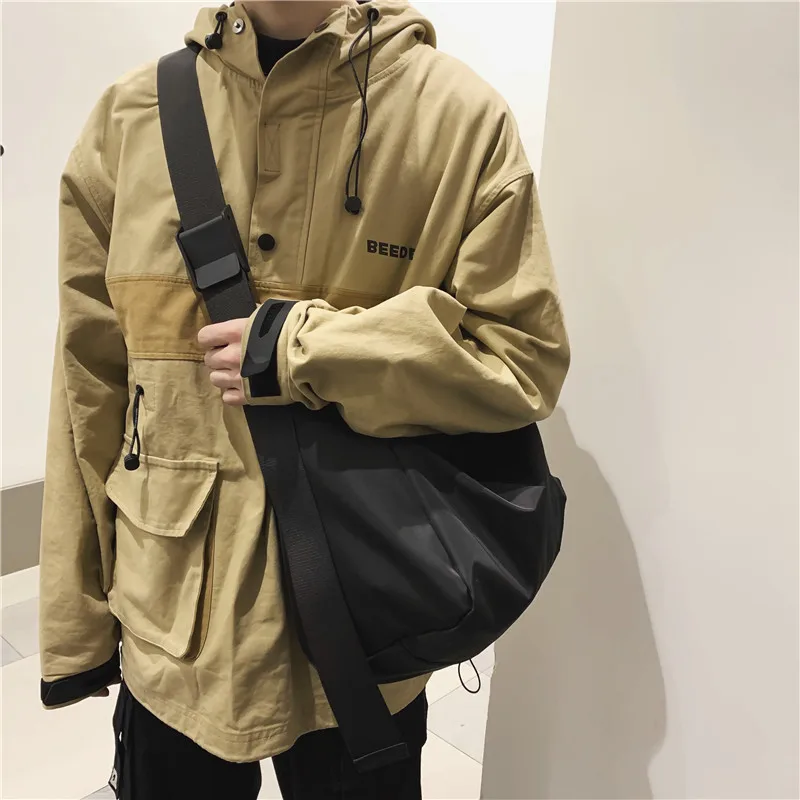 

Japanese Harajuku Big Crossbody Bags Men Women Nylon Hobos School Bags Collage Student Shoulder Bag Messenger Bag Handbags Bolso