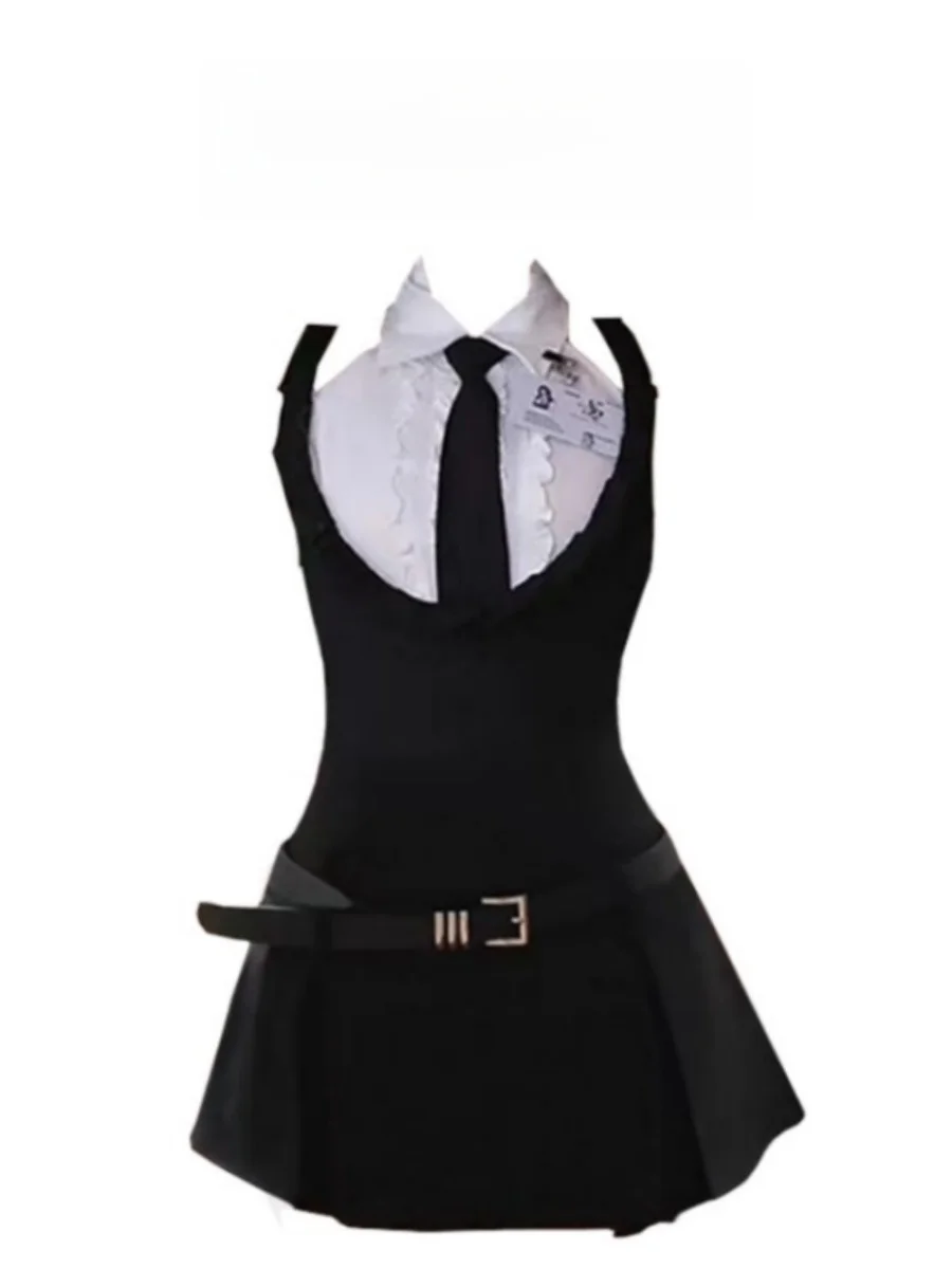 Ms XIDU Original College Girl Spicy Set Waist-Cinching Vest And Overalls Two-Piece Summer Fashion Ensemble for Women