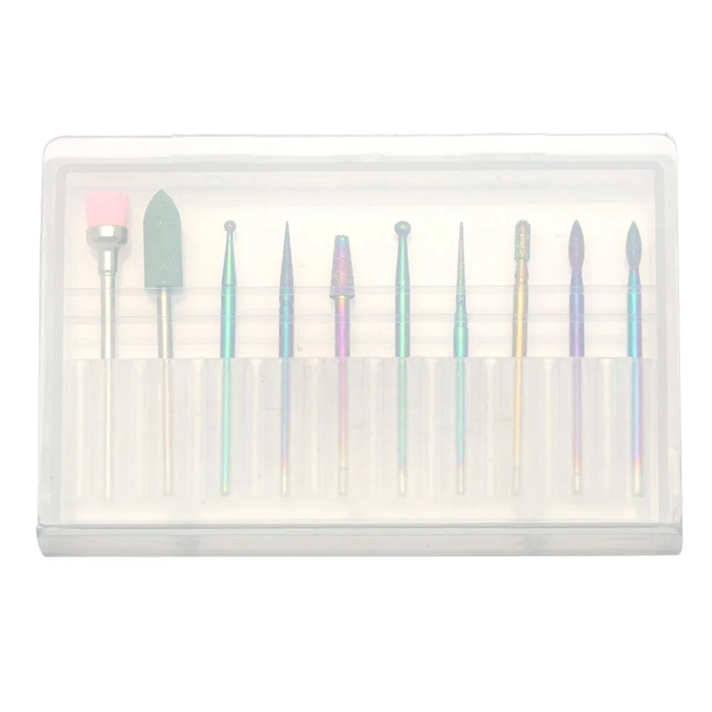 1Set Tungsten Steel Nail Drill Bits Professional Manicure Drill Grinding Head Kit Nail Art Tool Suitable for Electric