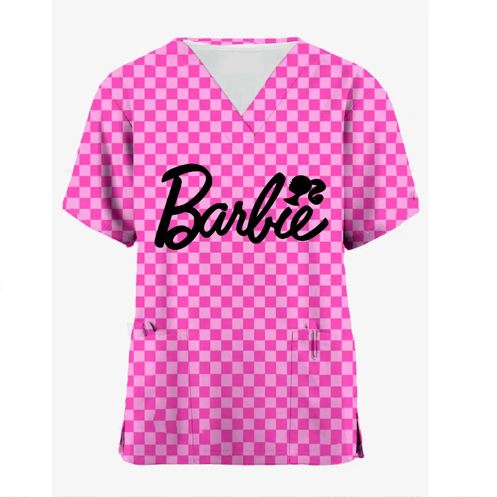 Barbie Princess Care Matte Women's Uniform Elastic Pet Clinic Nurse V-neck Medical Hospital Doctor Work Clothing Wholesale