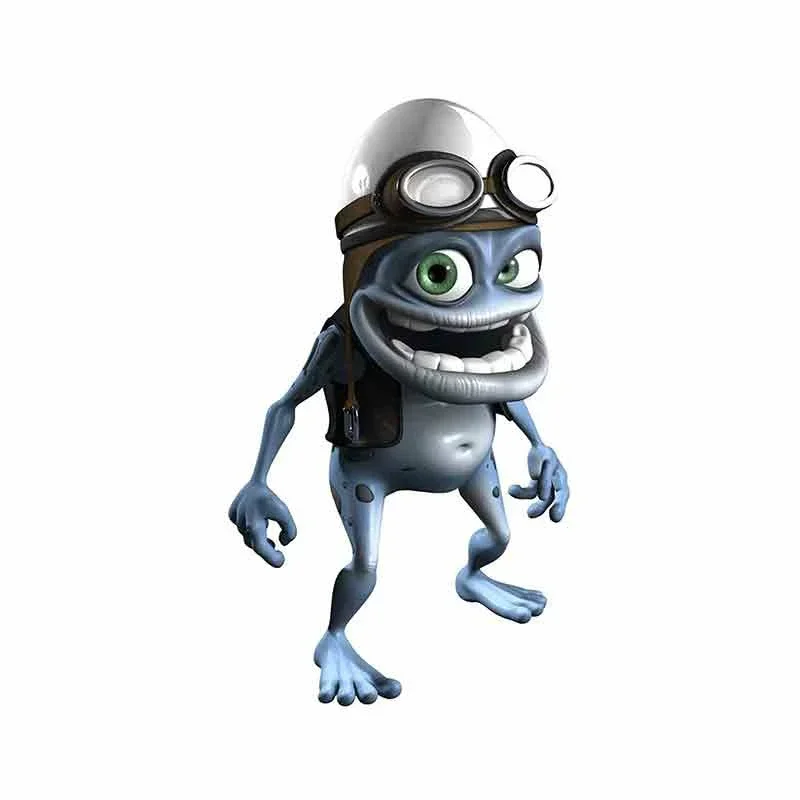 Car Stickers Motorcycle Decals Funny Crazy Frog Cartoon Decorative Accessories,to Cover Scratches Waterproof PVC 13cm
