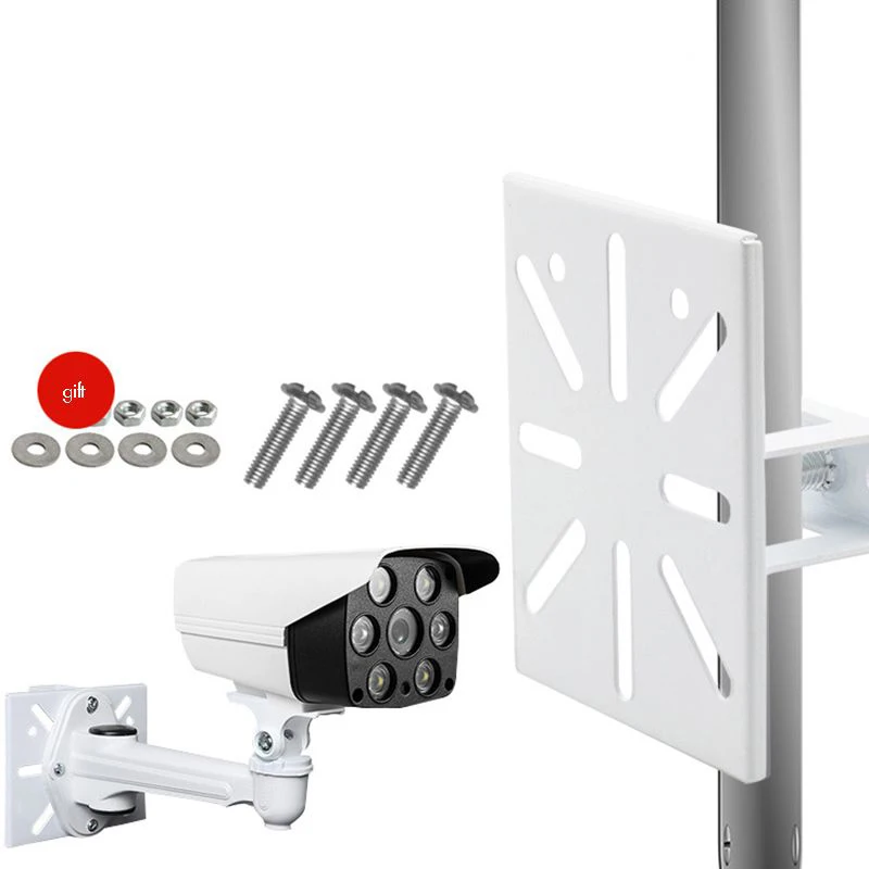 Adaptador de montaje de poste Vertical Universal con fijación de tornillos, soporte de montaje en pared para cámara de seguridad CCTV, domo PTZ