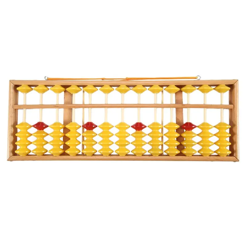 A01E-Chinese Abacus 13 Column Wood Hanger Big Size Non-Slip Abacus Chinese Soroban Tool In Mathematics Kids Math Education 5