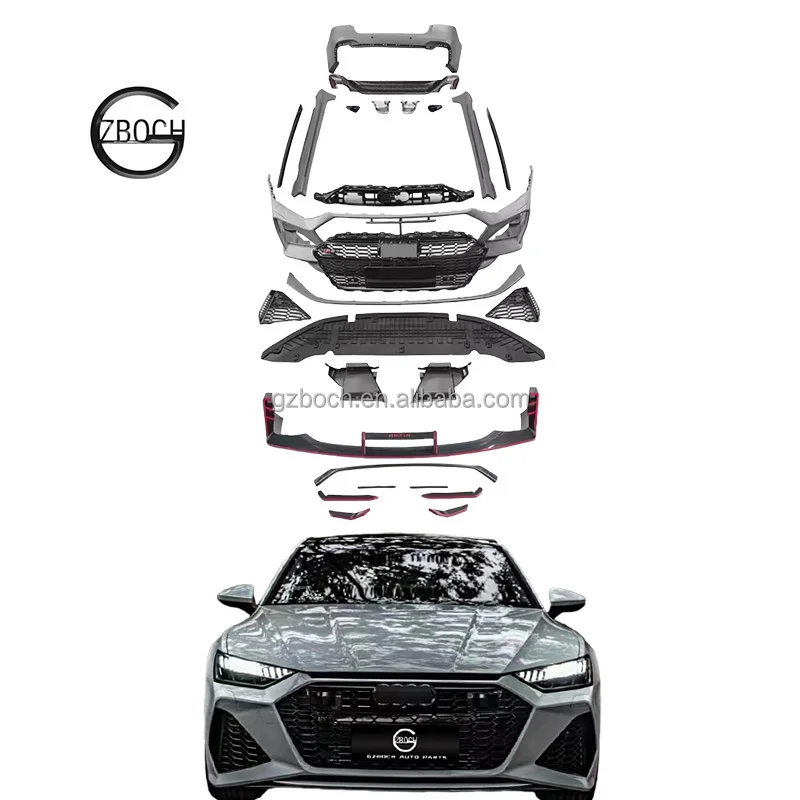 

A7 Body Kit For 2019+ Audi A7 Upgrade RS7 Grille Front Lips Rear Diffuser A7 To Rs7 Front Rear Car Bumper Sise Skirt Body Kits
