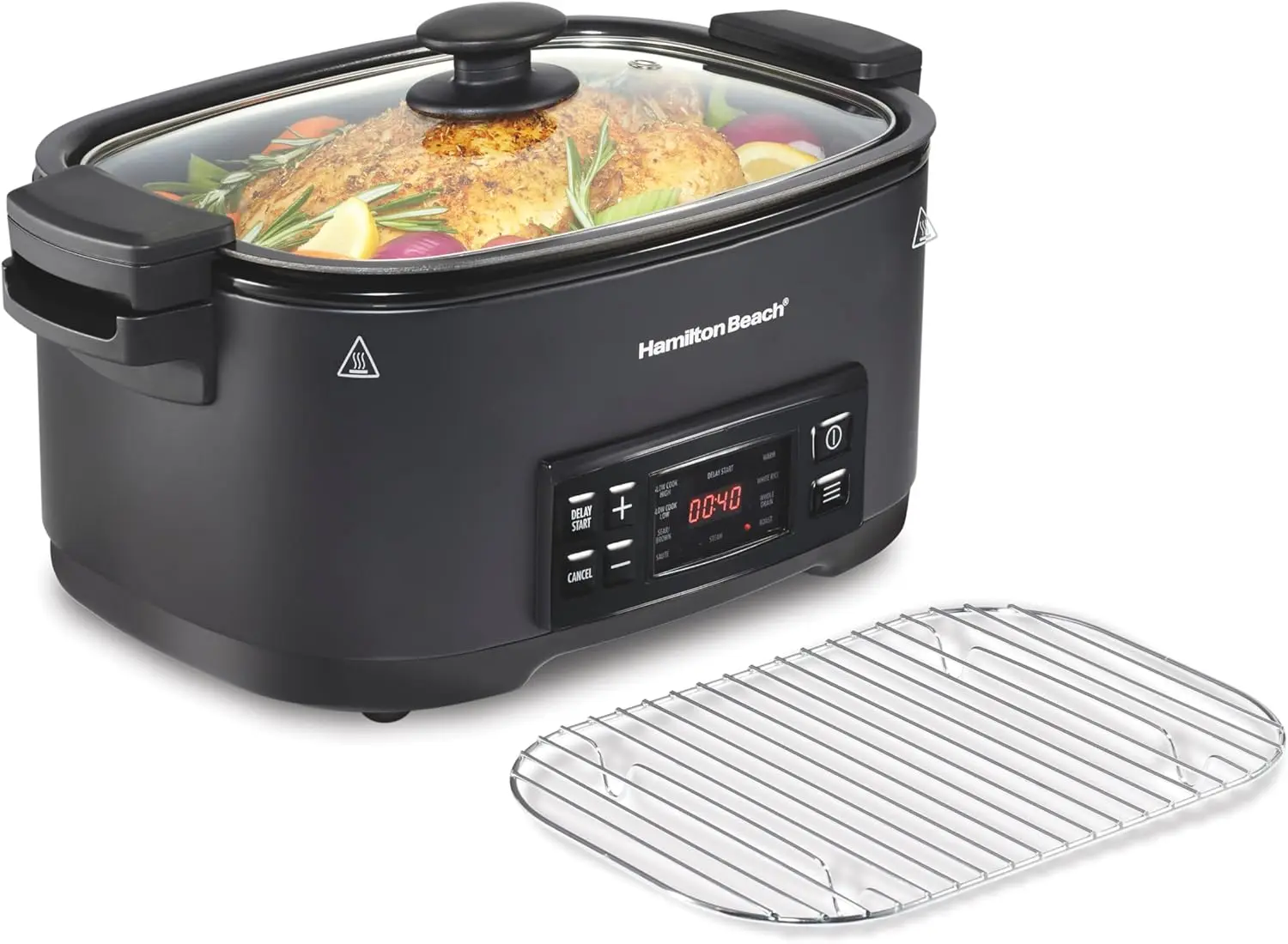 

6 Quart 9-in-1 Programmable Slow Cooker with Sear, Rice, Steam, Sauté, Roast, Delay Start & Keep Warm, Nonstick PFAS-Free