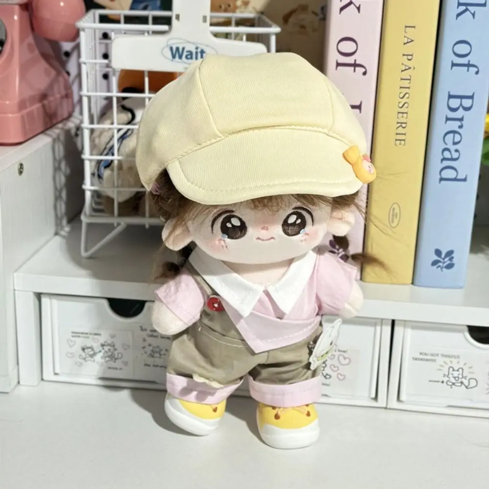 Cartoon T-shirt 20cm Cotton Doll Clothes Outfit Peaked Cap Cotton Doll's Clothes Fashion Mini Plush Doll Clothes
