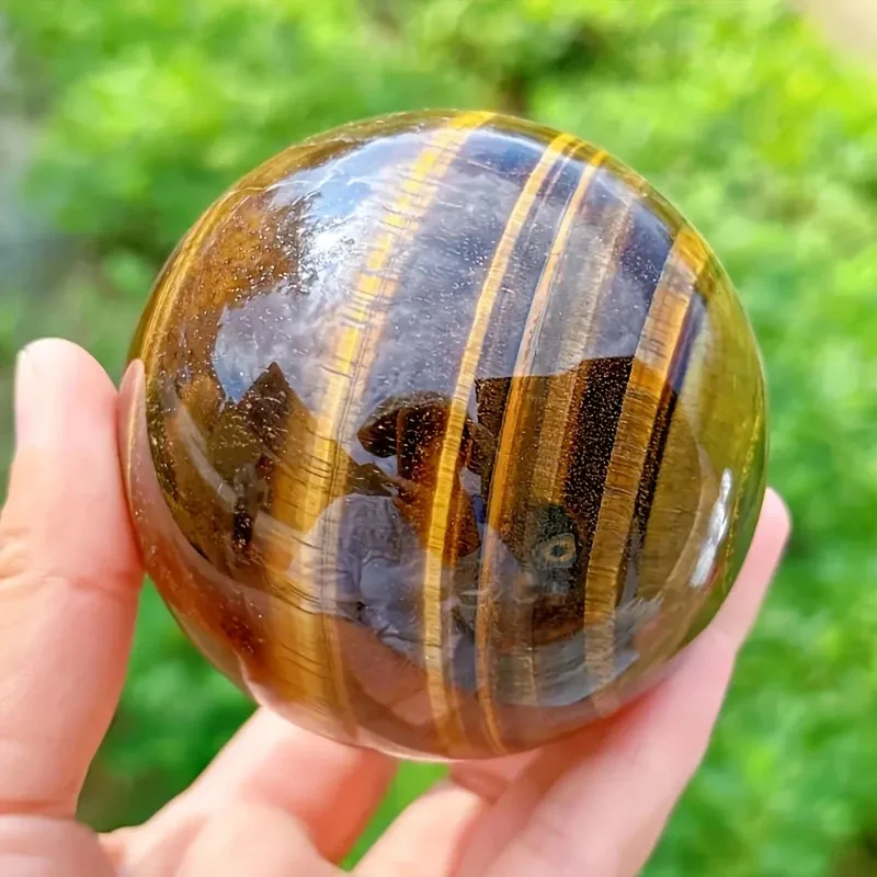 Natural Yellow Tiger Eye Crystal Ball Raw Mineral Specimen Home Decor Desktop Entrance Craft Ornament Gift Sphere