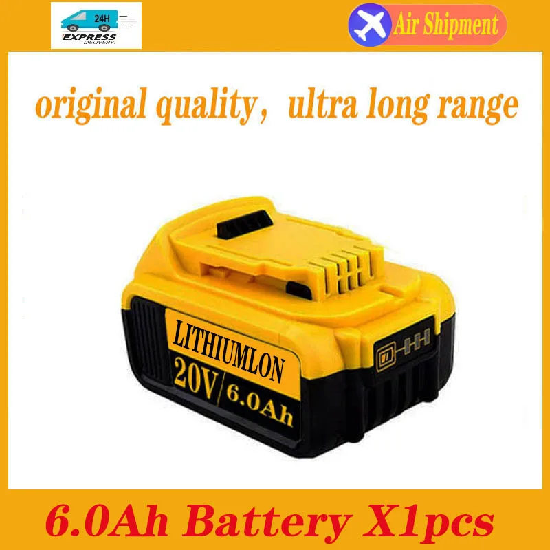 

DCB200 20V 6000mAh Lithium Replacement Battery,Charger forDewalt 18V DCB184 DCB200 DCB182 DCB180 DCB182 DCB201 6000mAh Battery