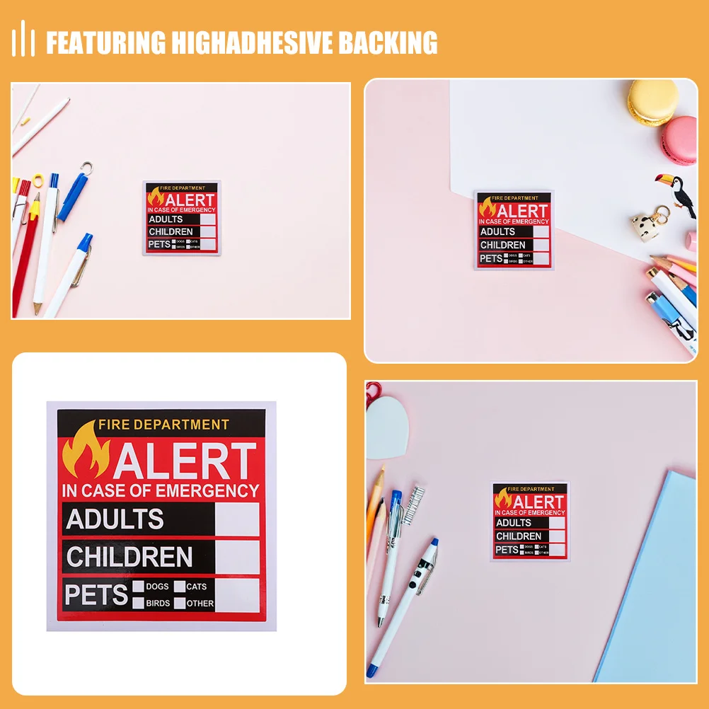 24 قطعة من ملصقات تنبيه السلامة لأشخاص الطوارئ، ملصق مكتشف الحيوانات الأليفة لرجال الإطفاء، ملصق نافذة عالي اللصق