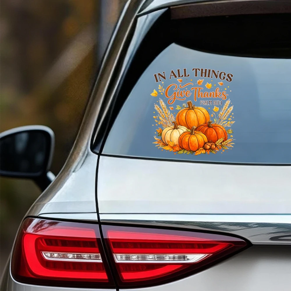 Car Stickers And Decals, Vinyl Decals, In All Things Give Thanks, Automotive Decals, Funny Bumper Stickers(1pc)
