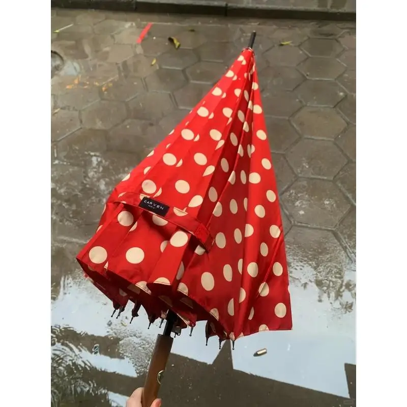 

Зонт с длинной ручкой Gingham Che, женский, в стиле ретро, большого размера, автоматический, для защиты от дождя и солнца, с высокой эстетической ценностью