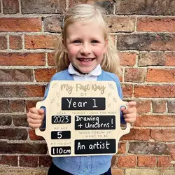 First Day of School Board Chalkboard Personalised My First Day of School Sign with Handle Back to School Memory Photo Prop