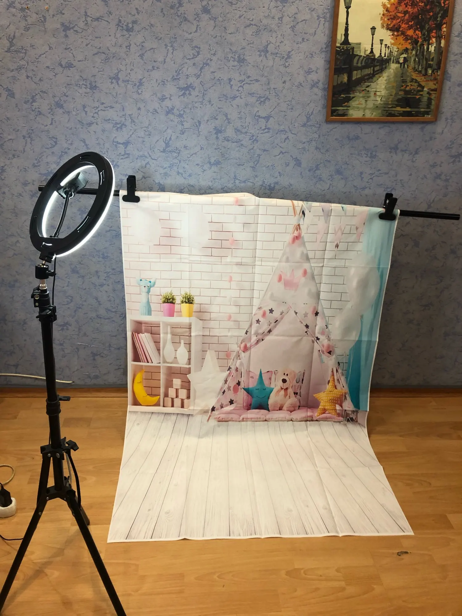 Vintage Tường Gạch Sàn Gỗ Chụp Ảnh Phông Nền Chân Dung Ảnh Nền Phòng Thu Chống Đỡ 211218 ZXX-01