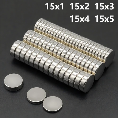 Potente imán de neodimio N35 NdfeB imanes magnéticos permanentes redondos imanes de nevera súper fuertes DIY 15x1 15x2 15x3 15x4 15x5mm