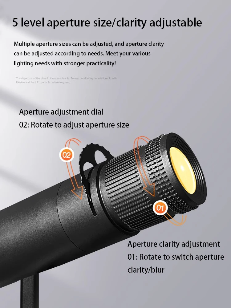 Led Spotlights Adjustable Aperture Size Spot Light Small Beam Angle Atmosphere Track Lamp Commercial Stage Bar Restaurant Foco