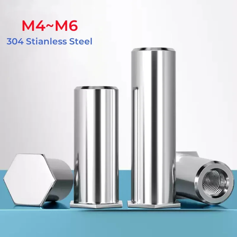 

304 Stianless Steel PEM Hexagon Head Blind Hole Pressure Riveting Column M4 M5 M6 Ressure Riveting Stud Screw Nut BSOS