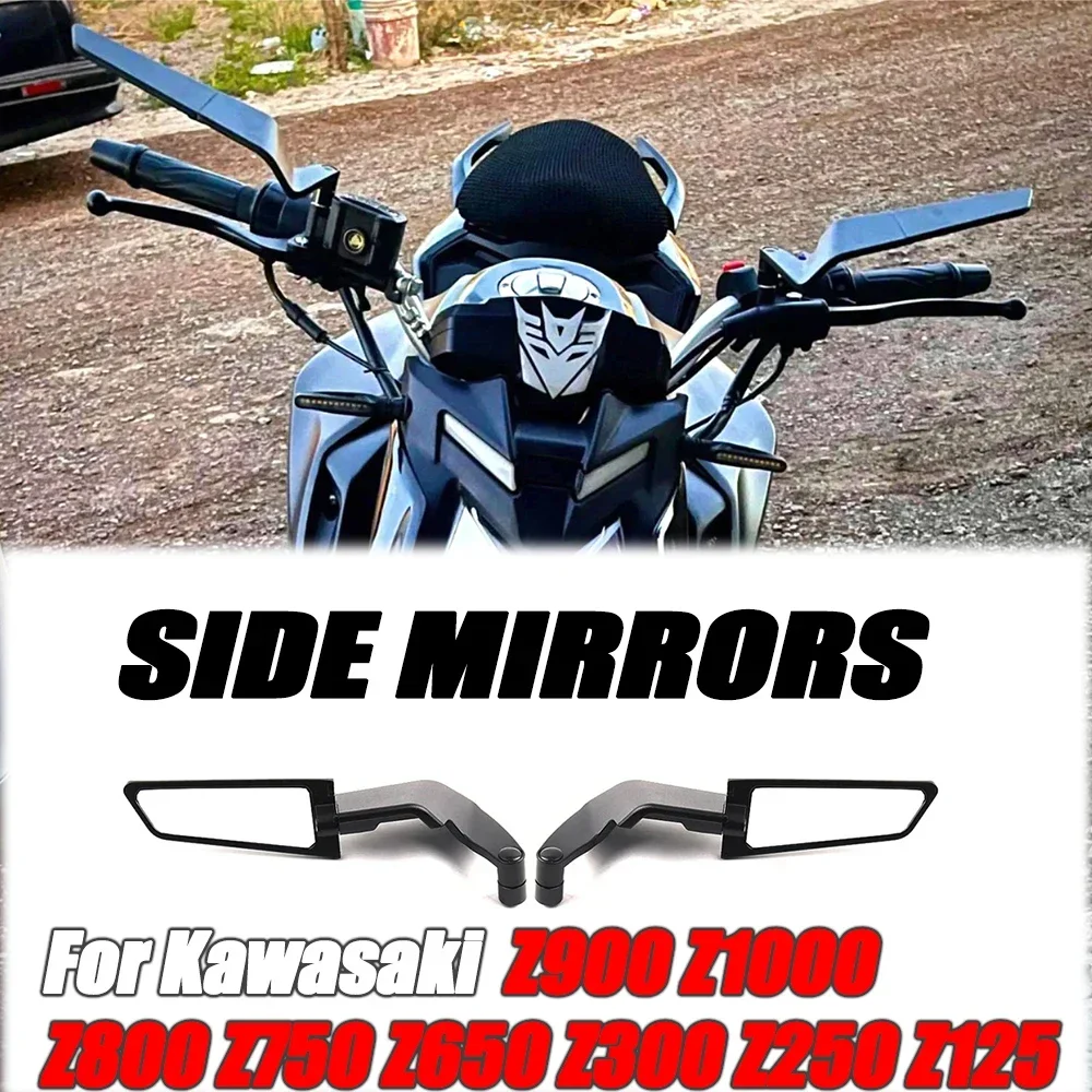 

Motorcycle Side View Mirror For Kawasaki Z1000 Z900 Z800 Adjustable Rearview Mirror; Aerodynamic Rearview Mirror