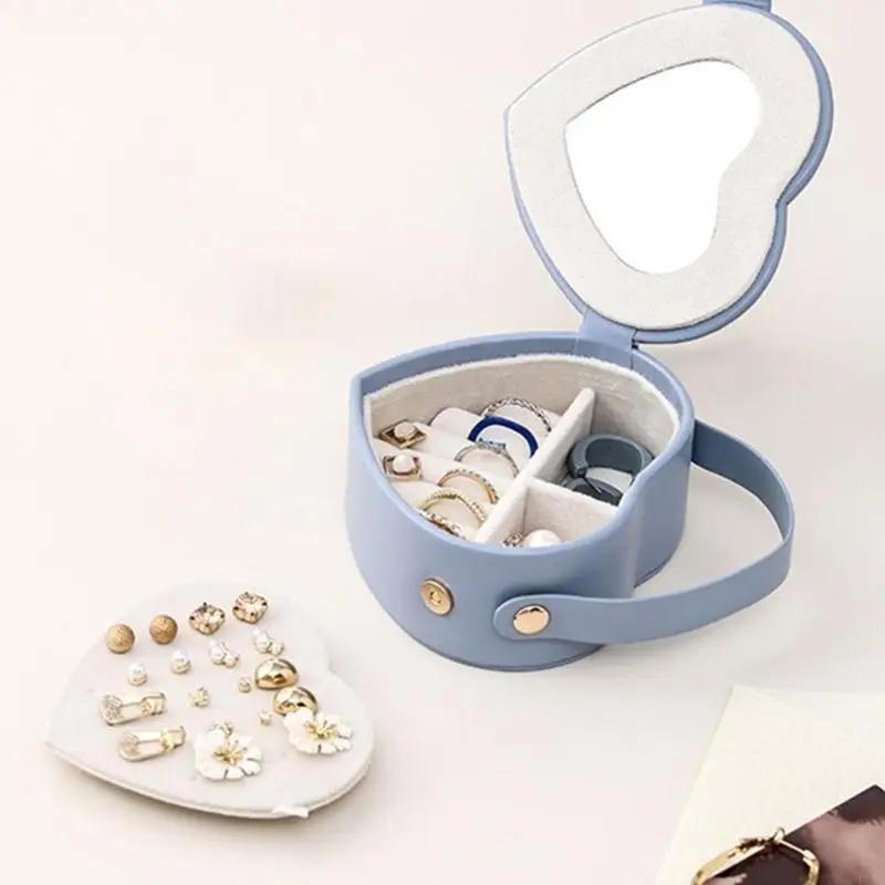  Tender Velutinous Lined Heart Molded Storage Box For Necklace Earring Hoop Security