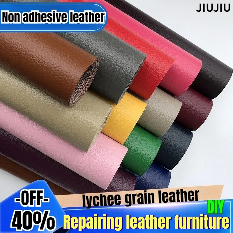 Soft Faux No Adhesive Backing Leather Fabric 0.6mm Pleather Marine Vinyl Fabric for Home Furniture Upholstery  DIY Handicrafts